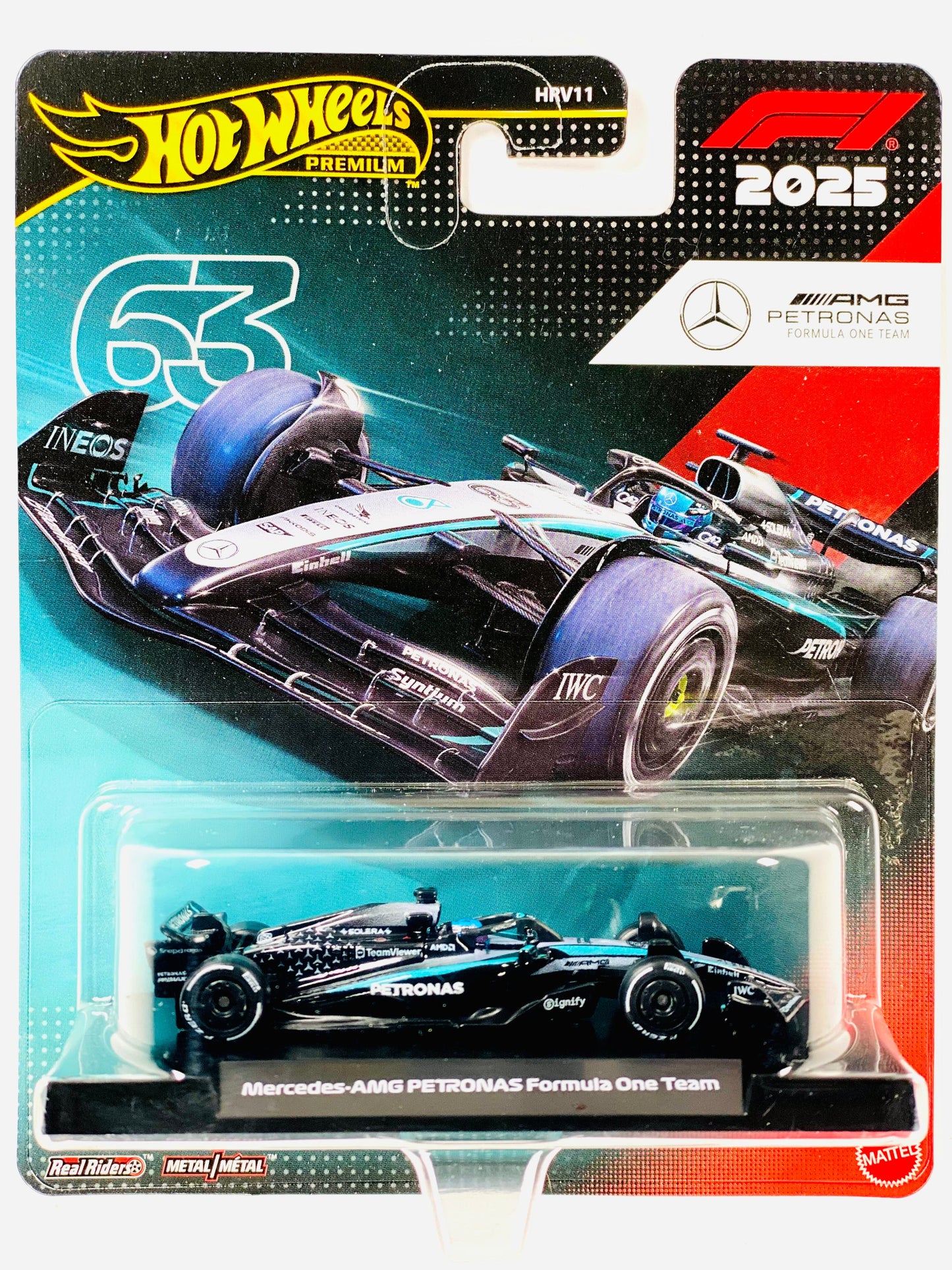 2025 Formula 1 F1 Race Team George Russell Mercedes AMG Petronas Team #63