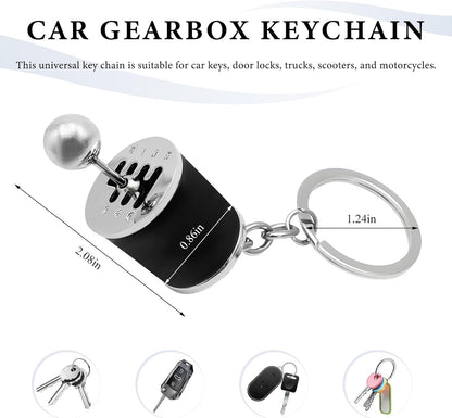 Car Gearbox Keychain, Six Speed Auto Gearbox Shifter Keychain, Creative Manual Transmission Shift Lever Keyring (Black)