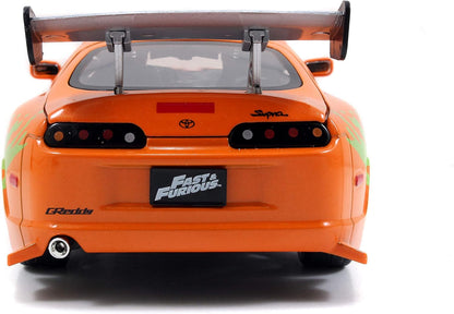 Toys Fast & Furious 1:24 Brian'S Toyota Supra Die-Cast Car, Toys for Kids and Adults, Orange (97168)