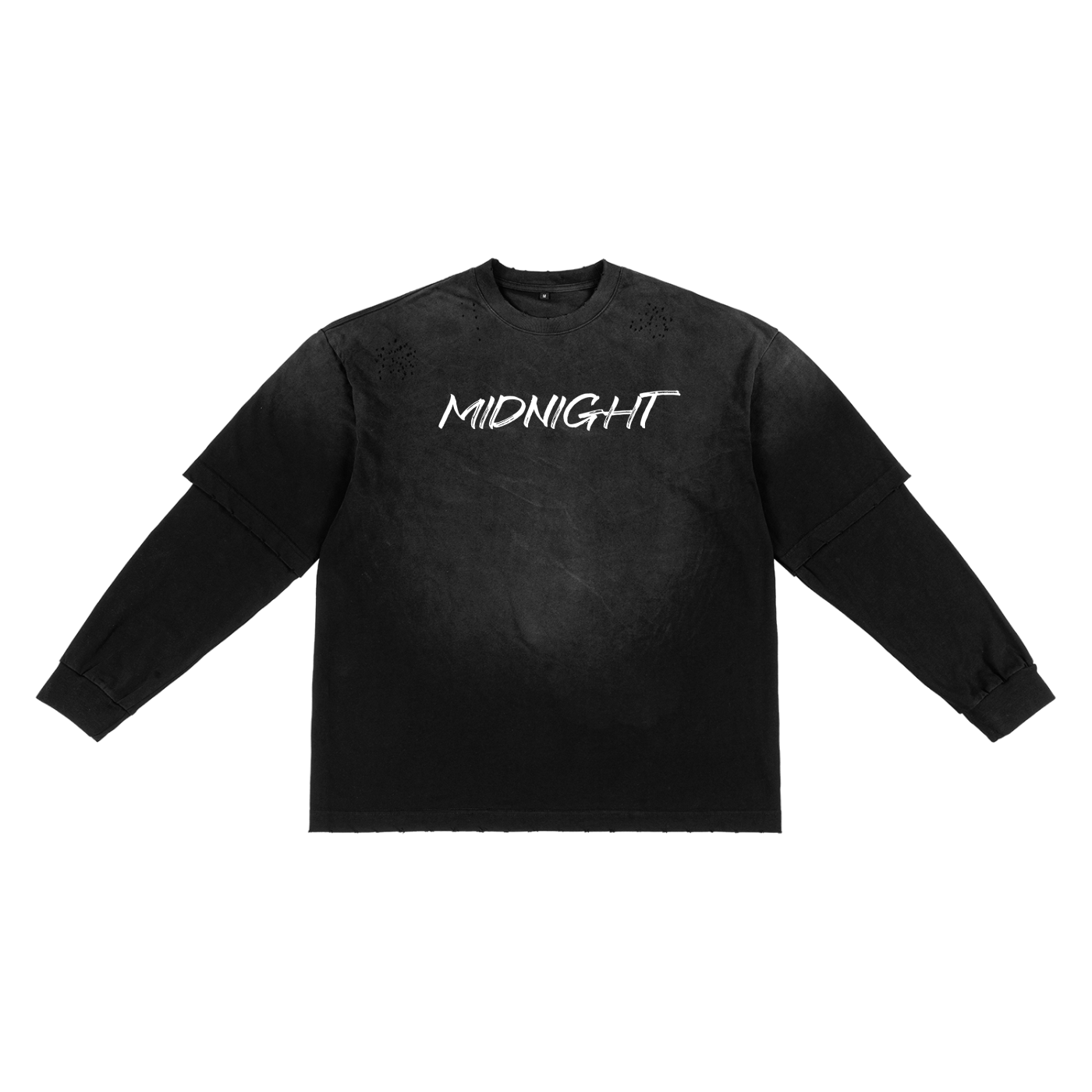 MIDNIGHT Sunfade Hand-Frayed Faux Two-Piece T-Shirt