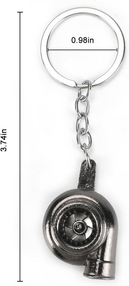 Turbo Keychain,Mini Turbo Keychain for Car Enthusiasts, Durable Metal Turbo Key Chain,Car Enthusiast Gifts for Men