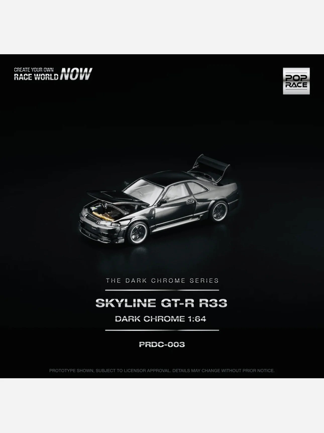Factory Sealed Skyline GT-R R33 Dark Chrome #003
