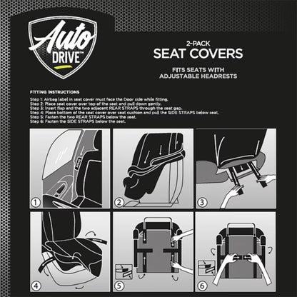 Broadcast Polyester Car Seat Cover, 2-Pack, 211659, Fits Most Vehicles