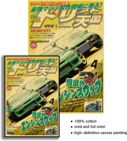 JDM Car Poster Canvas Wall Art,Apanese Car Wall Art Prints, Supercar Art Prints (Car 02 8X12 Unframed)
