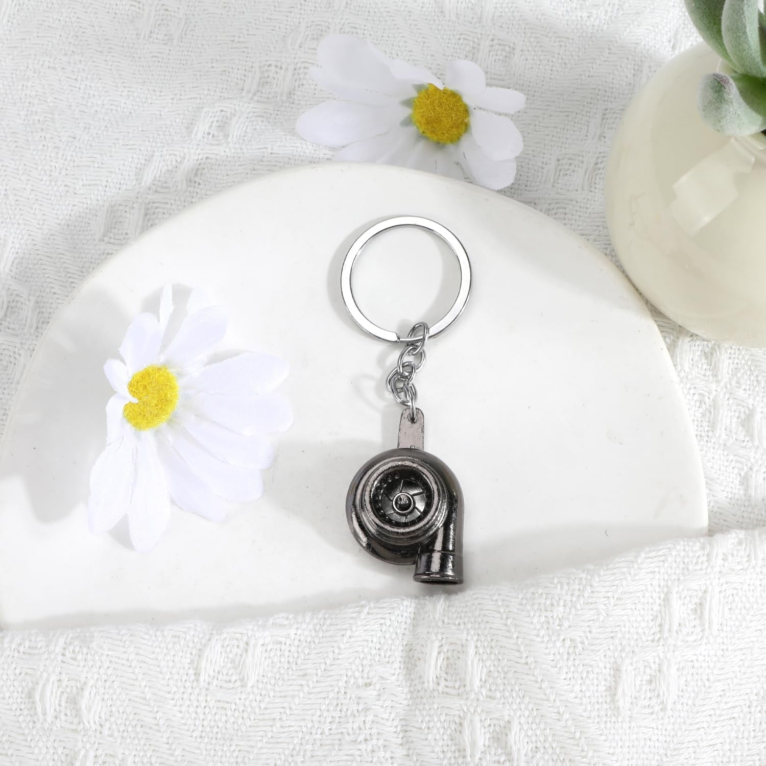 Turbo Keychain,Mini Turbo Keychain for Car Enthusiasts, Durable Metal Turbo Key Chain,Car Enthusiast Gifts for Men