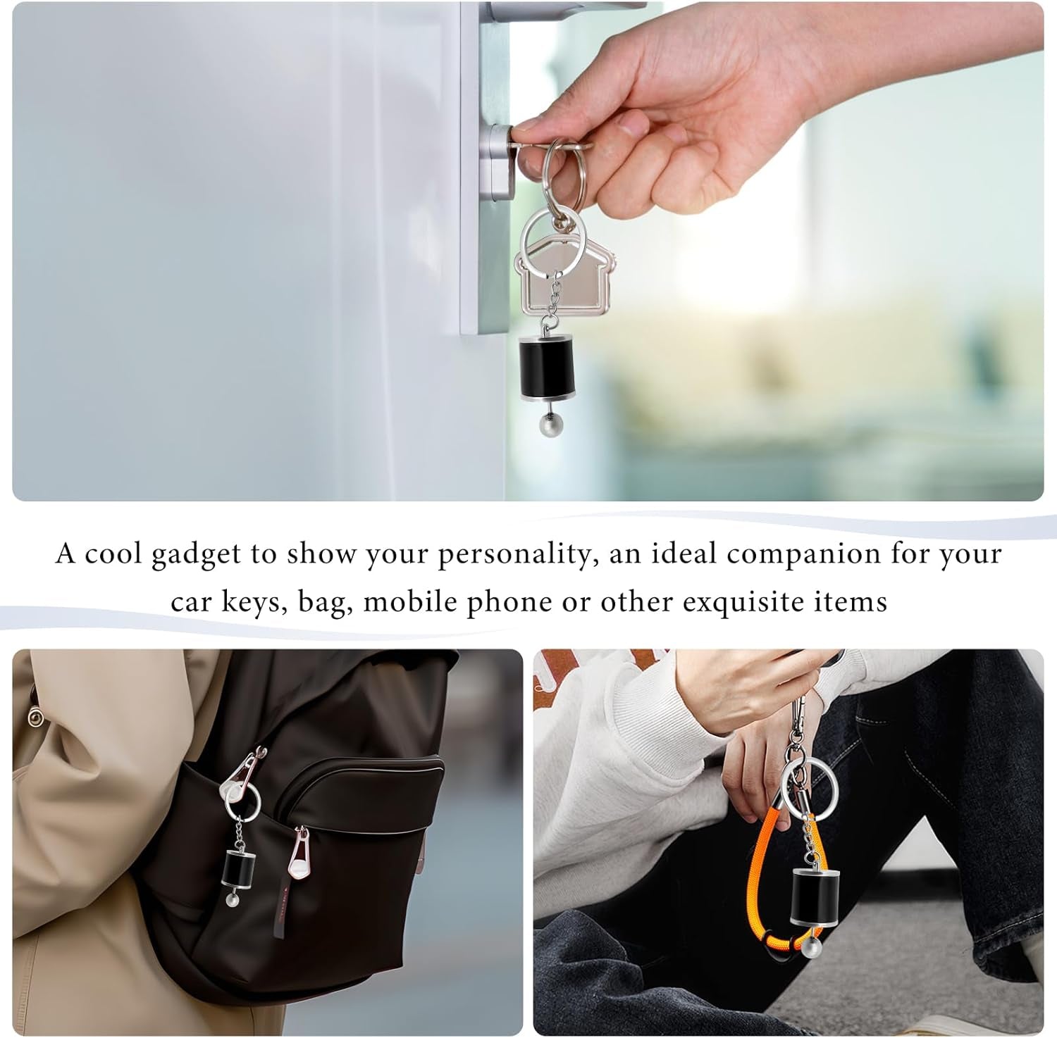Car Gearbox Keychain, Six Speed Auto Gearbox Shifter Keychain, Creative Manual Transmission Shift Lever Keyring (Black)