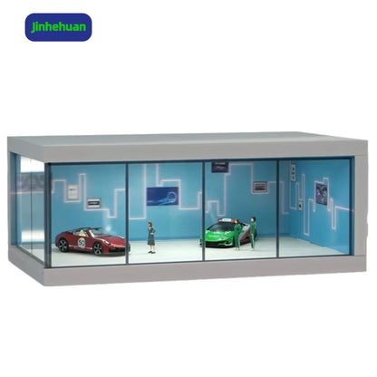 1:64 Scale Diecast Toy Casting Zinc Alloy Model Car Decoration Display Simulation Parking Garage PVC Acrylic Dust Box for Boys