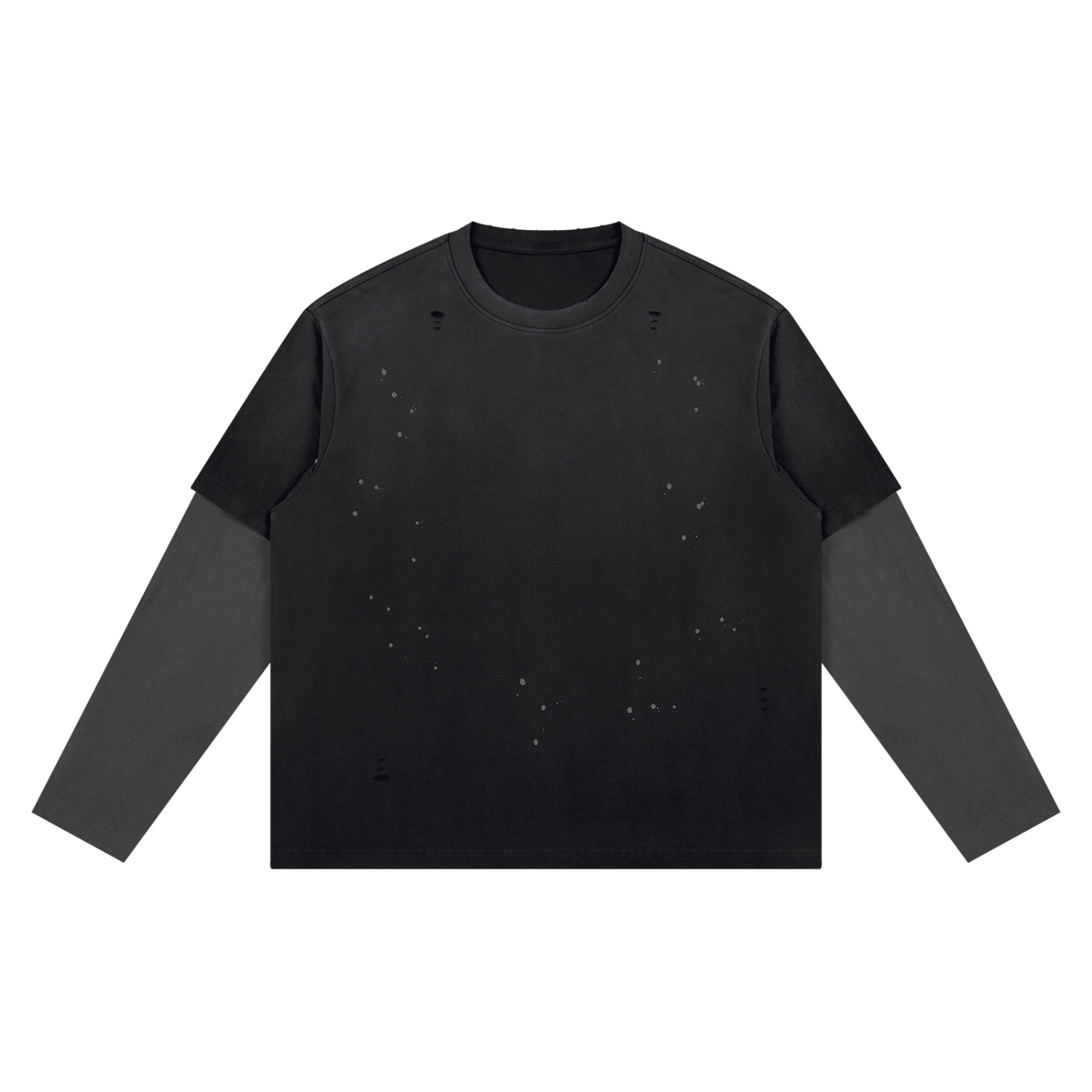 MIDNIGHT Unisex Vintage Wash Distressed Layer T-Shirt