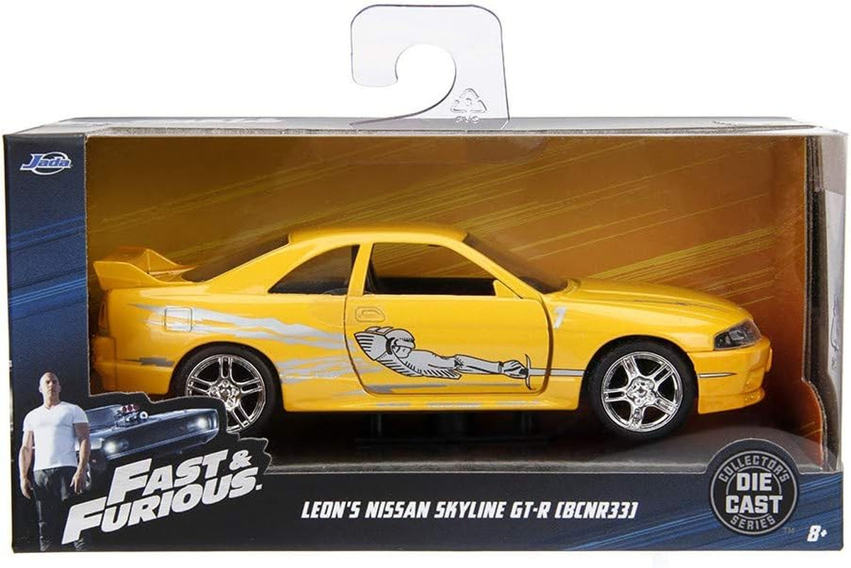 Fast & Furious 1:32 Leon'S Nissan Skyline GT-R (BCNR33) Die-Cast Car, Toys for Kids and Adults