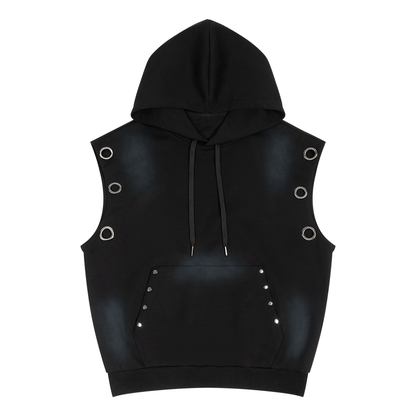 MIDNIGHT Unisex Vintage Wash Sun Fade Sleeveless Hoodie