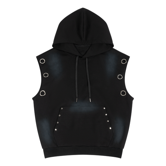 MIDNIGHT Unisex Vintage Wash Sun Fade Sleeveless Hoodie