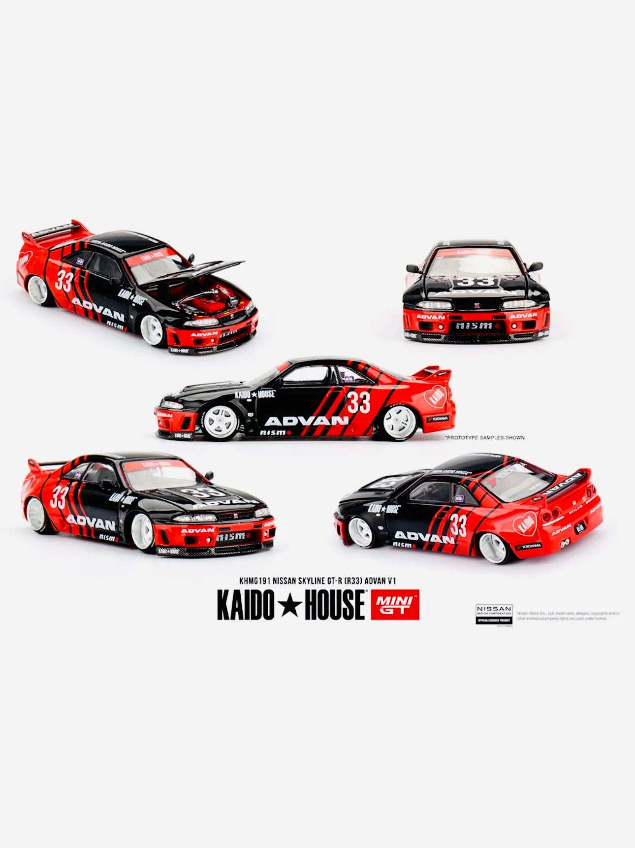 X Kaido House Collab Factory Sealed Nissan Skyline GT-R (R33) Kaido Works ADVAN #191