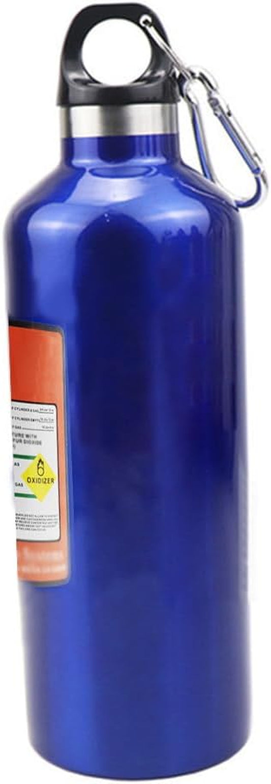 Thermoses Water Bottle Stainless Vacuum Cup 17Oz Nitrogen Bottle Type Thermal Cold Insulation Reusable Sports Water Bottles Leak Proof Carabiner Included Easy to Carry Work Sports Outdoor Hiking(Blue)