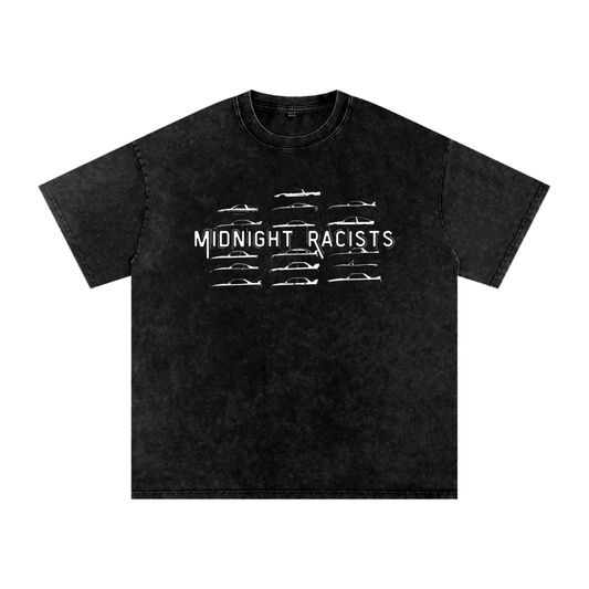 Midnight Racists Snow Washed Oversized Cotton T-Shirt