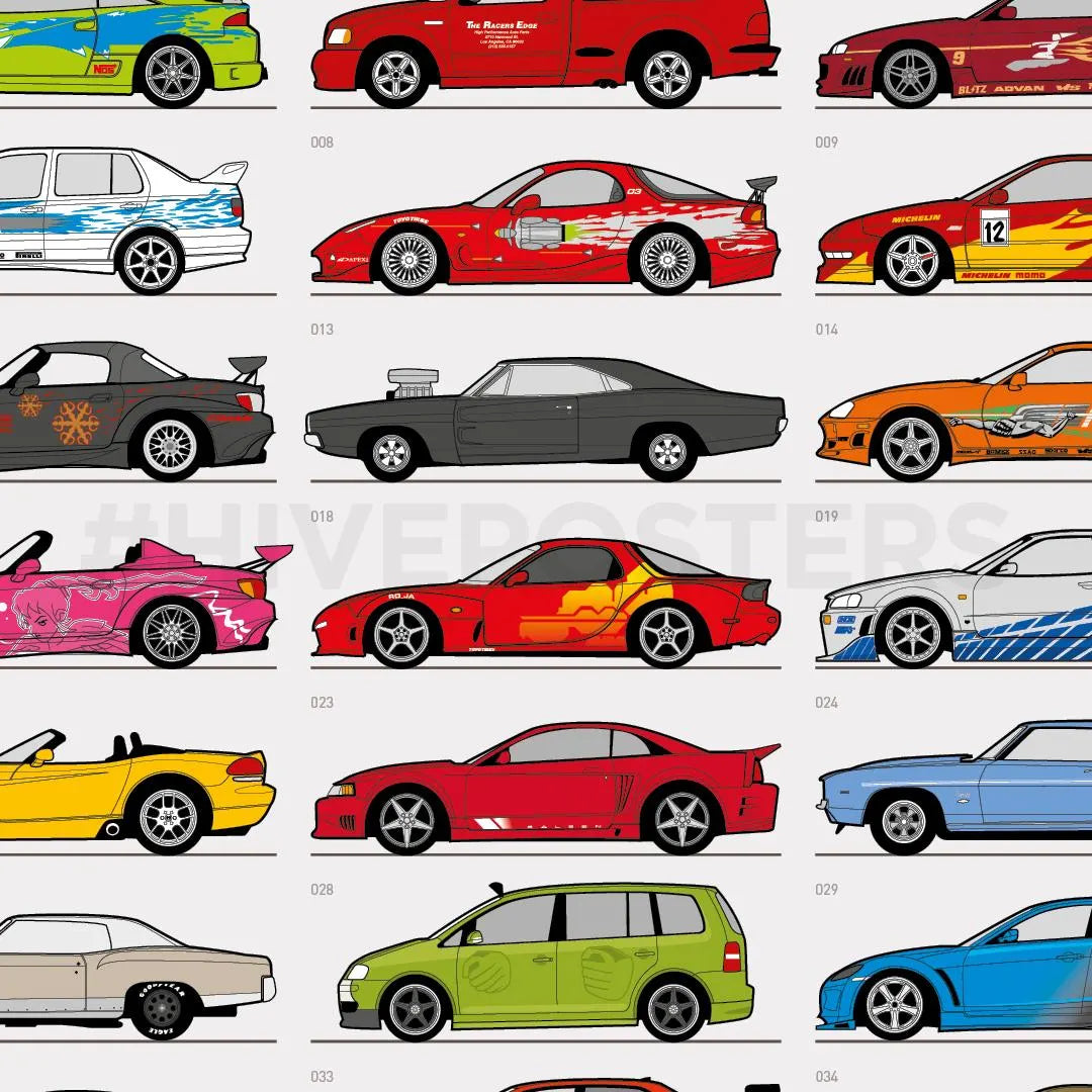 Fast and Furious Cars Poster