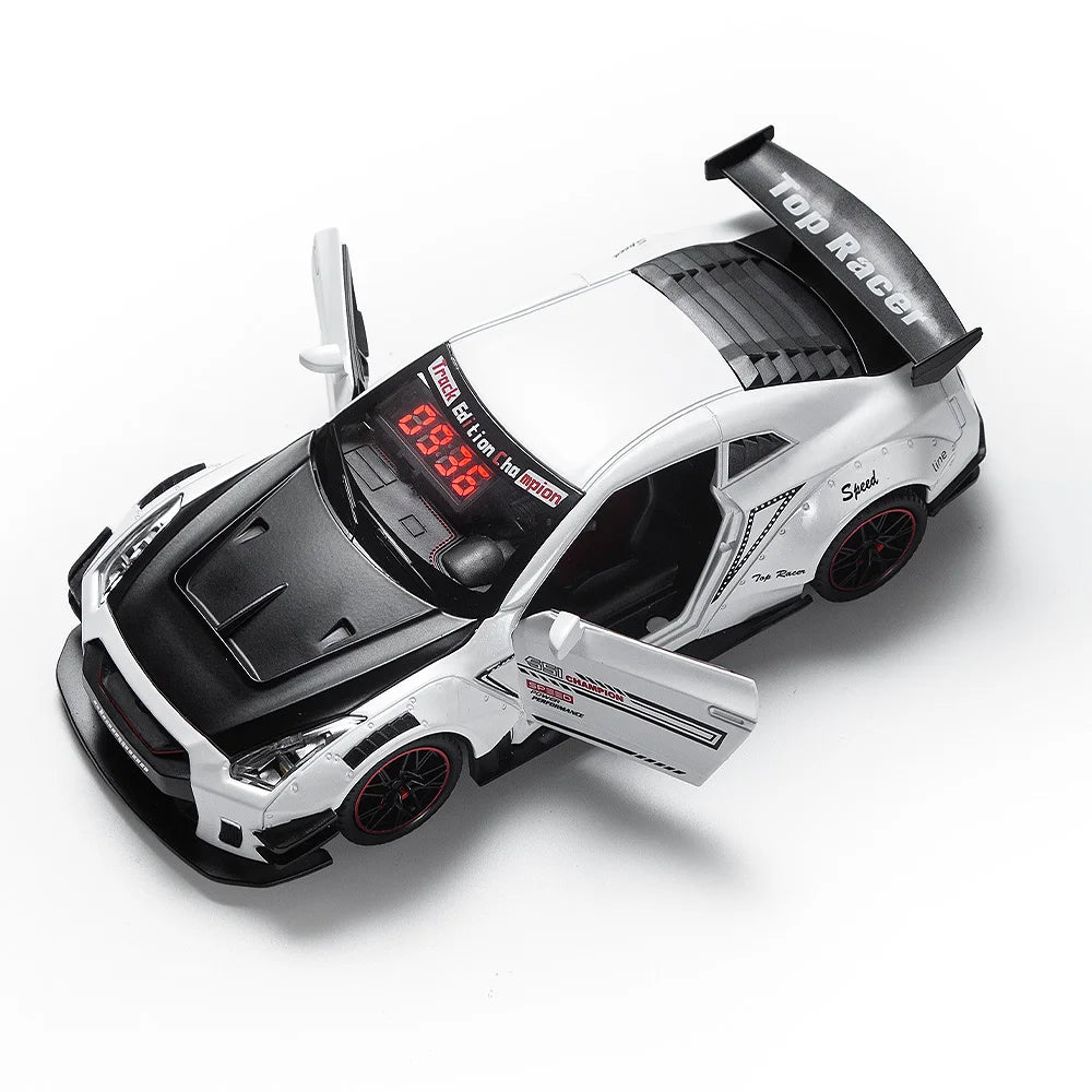 Rechargeable Alarm Clock LED Digital Display Remote Control Car Clock with Engine Sound Exhaust Light Home Desk Decor