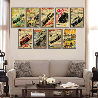 JDM Car Poster Canvas Wall Art,Apanese Car Wall Art Prints, Supercar Art Prints (Car 02 8X12 Unframed)