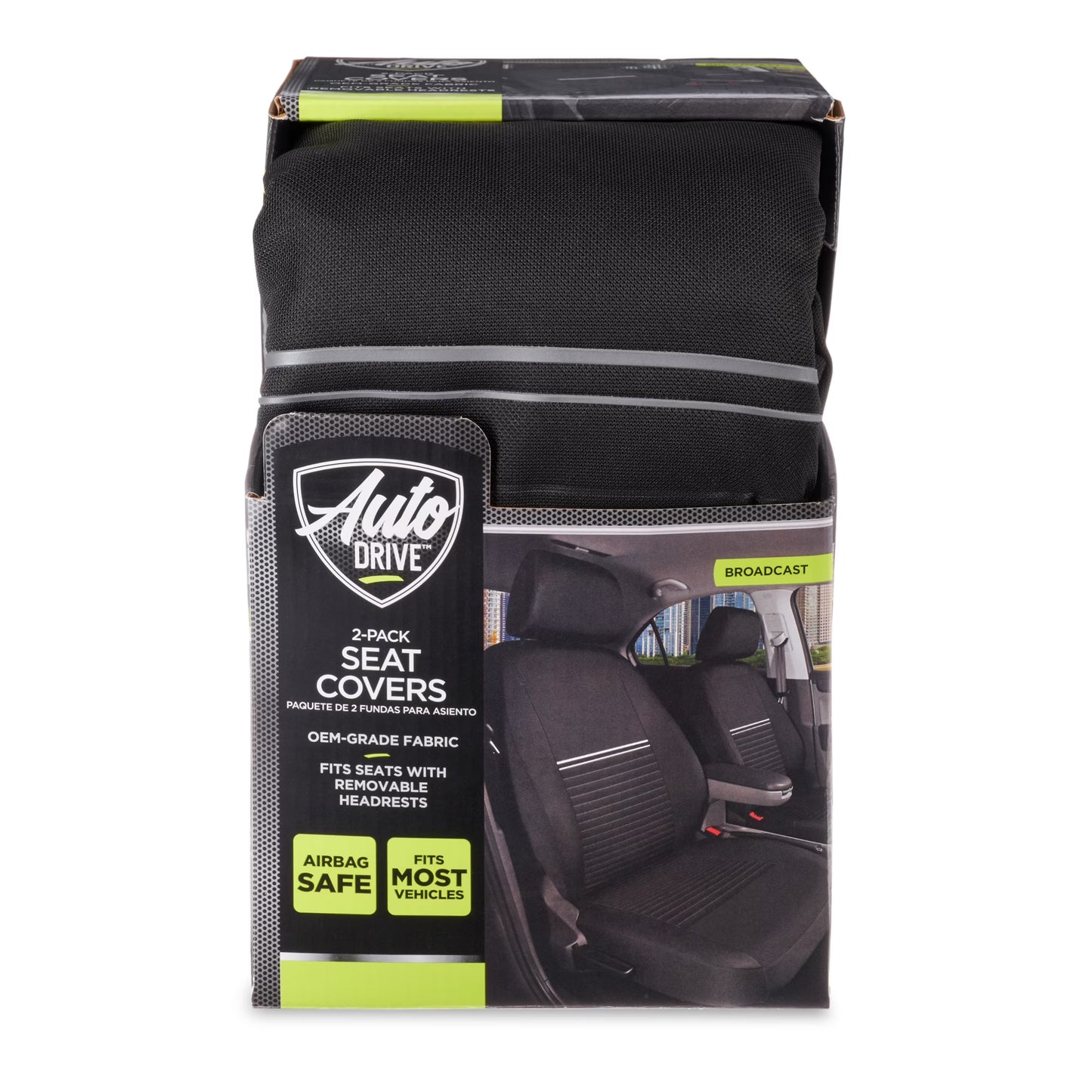 Broadcast Polyester Car Seat Cover, 2-Pack, 211659, Fits Most Vehicles