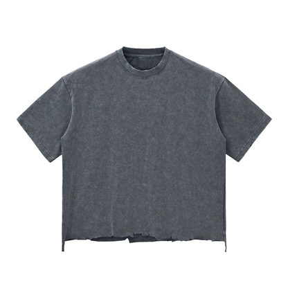 MIDNIGHT Snow Wash Raw-Hem Boxy T-shirt