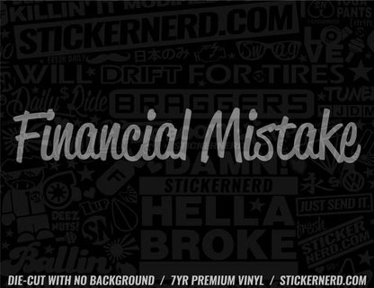 Financial Mistake Sticker