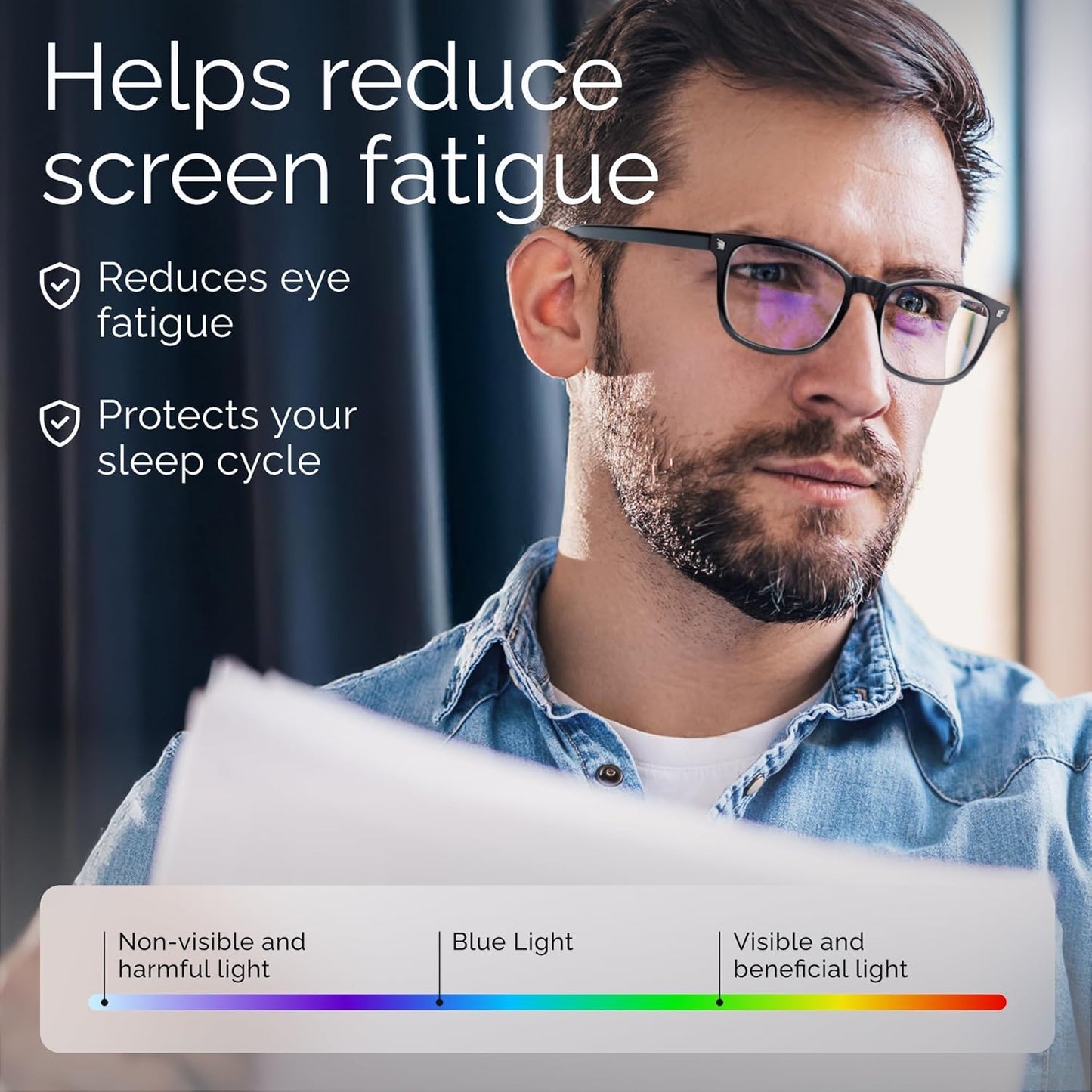 High Tech Blue Light Glasses - Advanced Blue Light Blocking Computer Glasses - Screen Fatigue & UV Protection