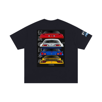Four JDM Legends Car T-Shirt | Toyota Supra MK4, Nissan Skyline GTR R34, Mazda RX-7 FD, Honda NSX NA1
