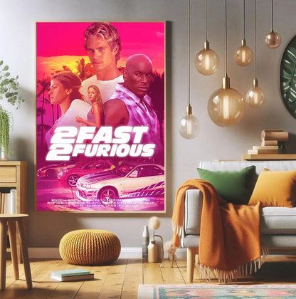 2 Fast 2 Furious Film Poster, High Quality Canvas Print, Popular Poster Prints for Wall Aesthetic Decor, A1,A2,A3,A4,A5,27X40