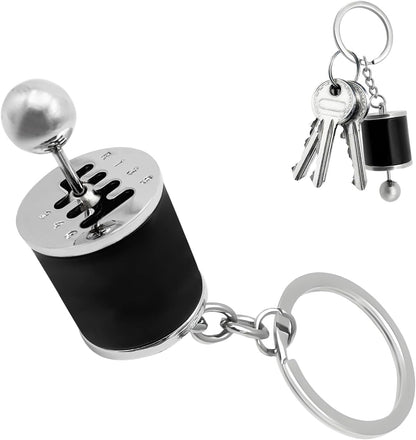 Car Gearbox Keychain, Six Speed Auto Gearbox Shifter Keychain, Creative Manual Transmission Shift Lever Keyring (Black)