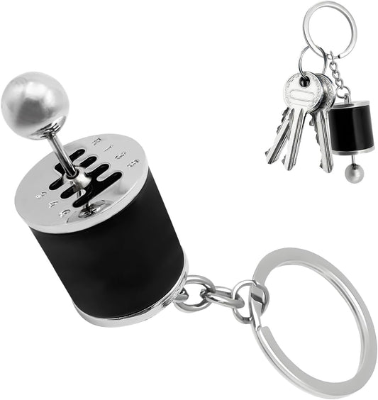 Car Gearbox Keychain, Six Speed Auto Gearbox Shifter Keychain, Creative Manual Transmission Shift Lever Keyring (Black)