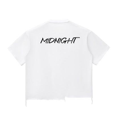MIDNIGHT Snow Wash Raw-Hem Boxy T-shirt