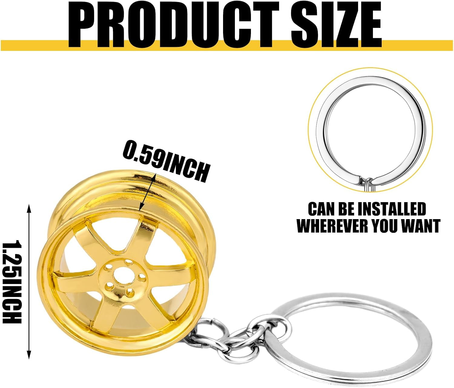 4 Pcs Turbo Keychain Car Lovers Key Chain for Men Auto Parts Metal Turbo Key Chain Mini Wheel Hub Keychain Turbocharged Automotive Accessories for Father'S Gift Men Car Lover