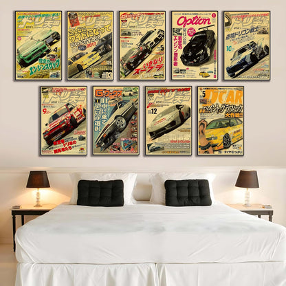 JDM Car Poster Canvas Wall Art,Apanese Car Wall Art Prints, Supercar Art Prints (Car 02 8X12 Unframed)