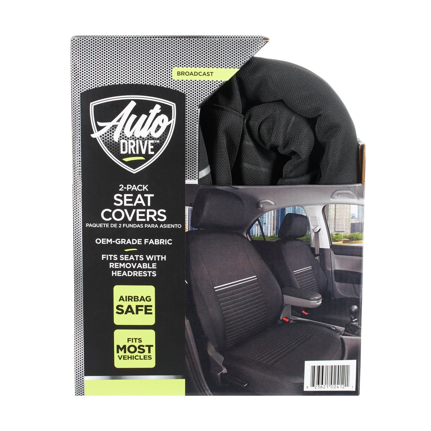 Broadcast Polyester Car Seat Cover, 2-Pack, 211659, Fits Most Vehicles