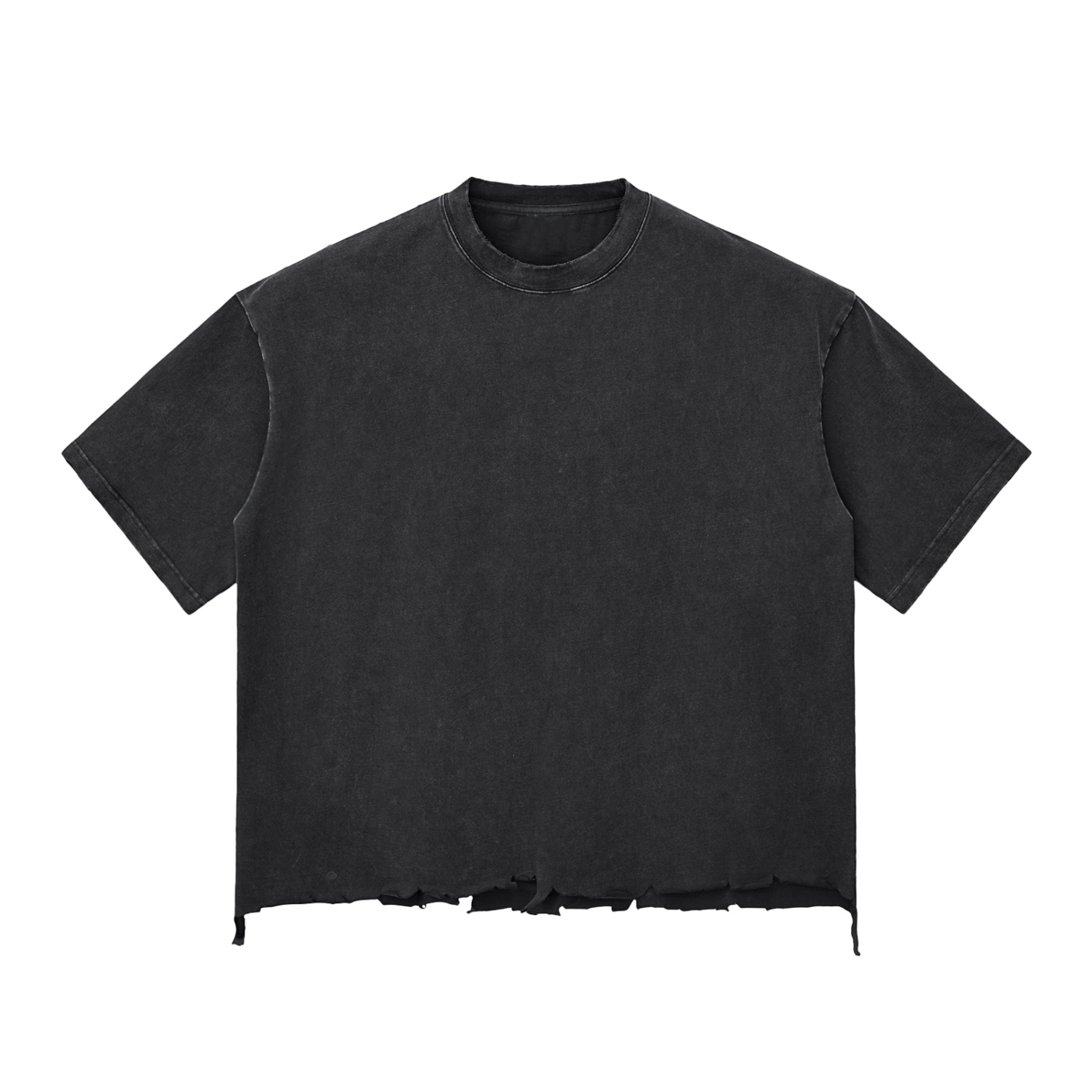 MIDNIGHT Snow Wash Raw-Hem Boxy T-shirt