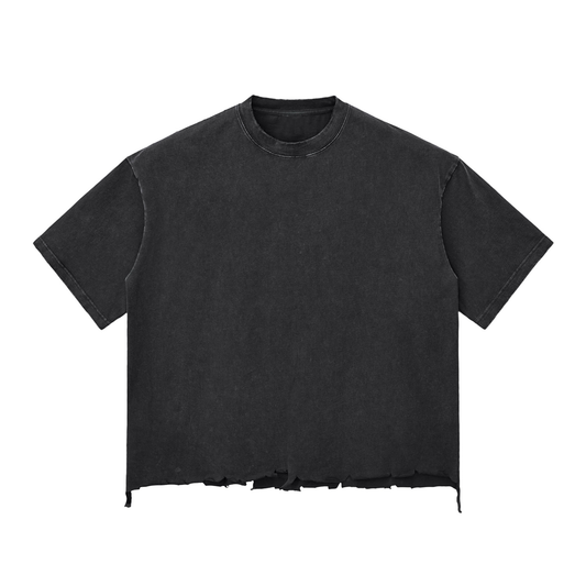 MIDNIGHT Snow Wash Raw-Hem Boxy T-shirt