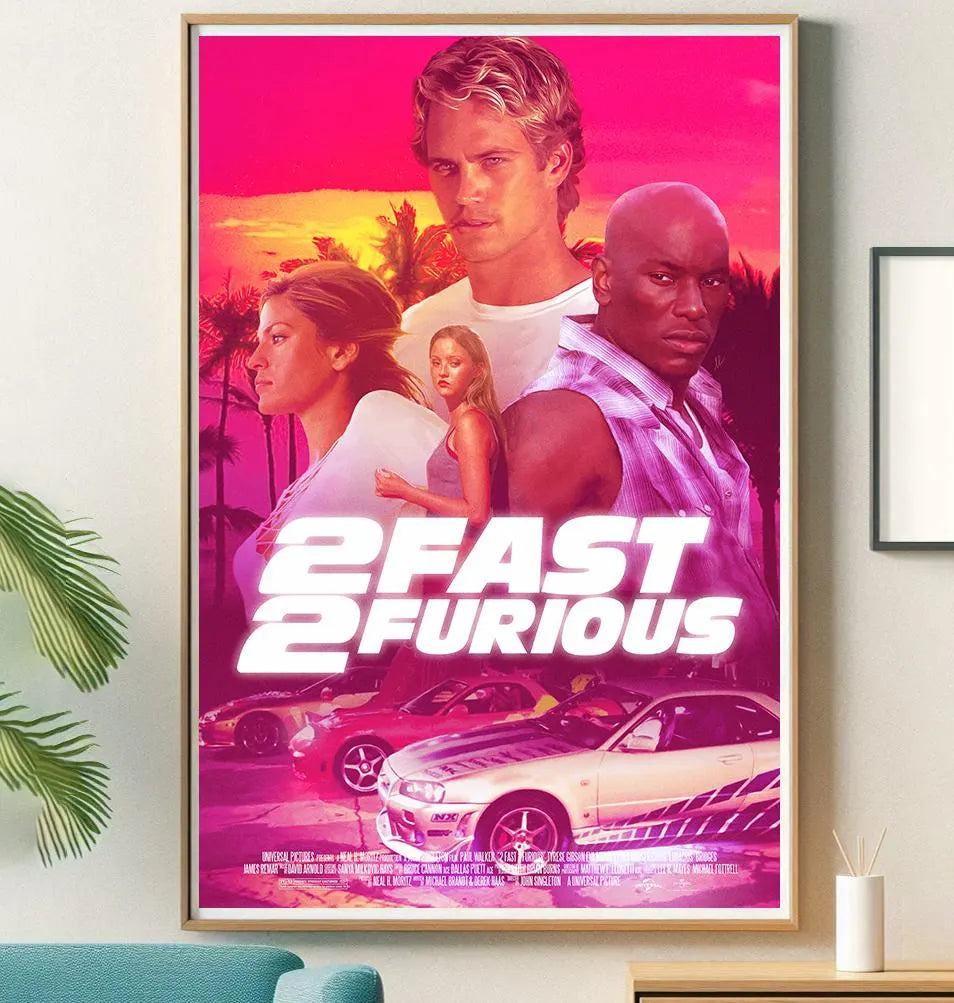 2 Fast 2 Furious Film Poster, High Quality Canvas Print, Popular Poster Prints for Wall Aesthetic Decor, A1,A2,A3,A4,A5,27X40