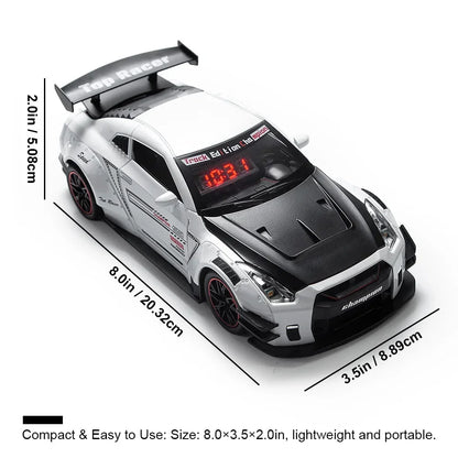 Rechargeable Alarm Clock LED Digital Display Remote Control Car Clock with Engine Sound Exhaust Light Home Desk Decor