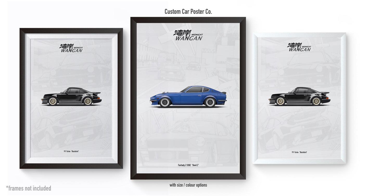 Devil Z Fairlady S30Z Poster Art - Wangan Midnight Anime