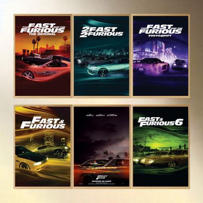 The Fast and the Furious Series Film Poster, Modern Movies Art Print, Canvas Cloth Poster, Poster for Gift, Film Fan Collection